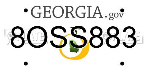 8OSS883 Georgia License Plate