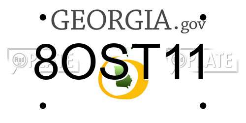 8OST11 Georgia License Plate