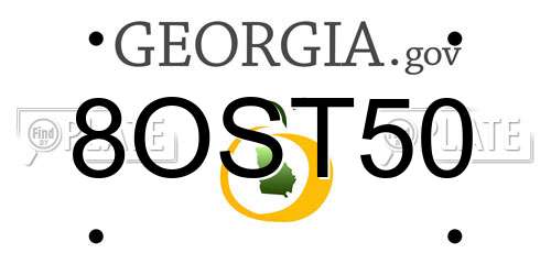 8OST50 Georgia License Plate