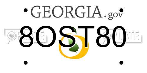 8OST80 Georgia License Plate