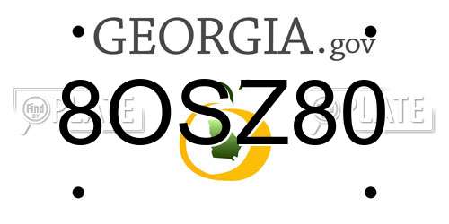 8OSZ80 Georgia License Plate