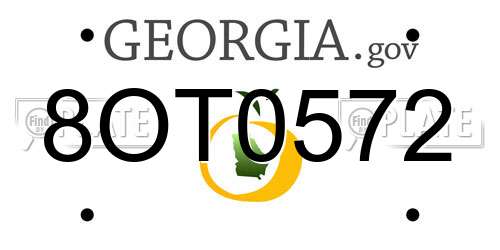 8OT0572 Georgia License Plate