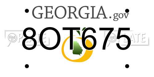 8OT675 Georgia License Plate
