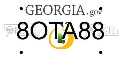 8OTA88 Georgia License Plate