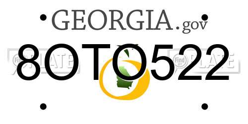 8OTO522 Georgia License Plate