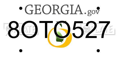 8OTO527 Georgia License Plate