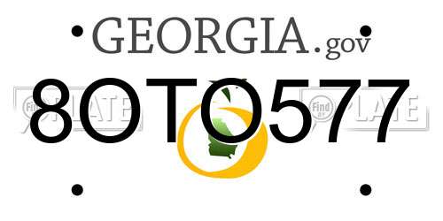 8OTO577 Georgia License Plate
