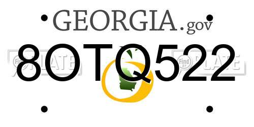 8OTQ522 Georgia License Plate
