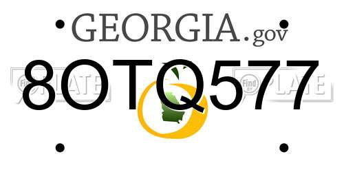 8OTQ577 Georgia License Plate