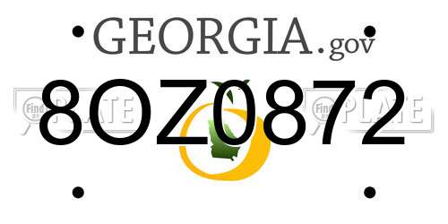 8OZ0872 Georgia License Plate