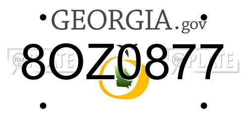 8OZ0877 Georgia License Plate