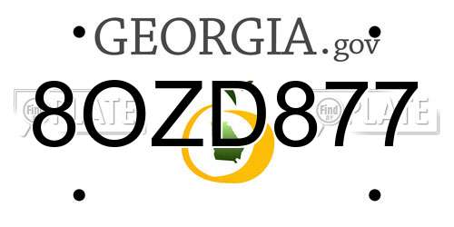 8OZD877 Georgia License Plate