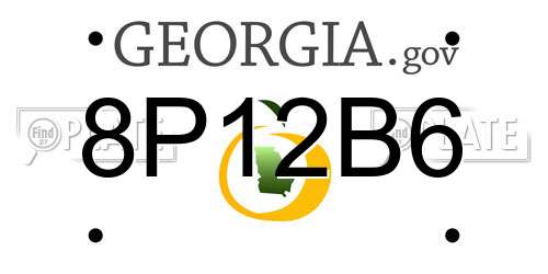 8P12B6 Georgia License Plate
