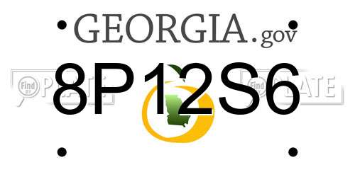 8P12S6 Georgia License Plate