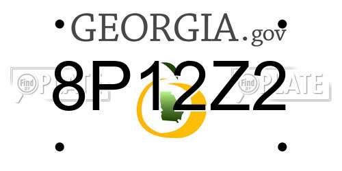 8P12Z2 Georgia License Plate