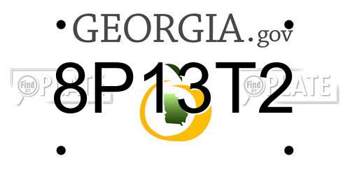 8P13T2 Georgia License Plate