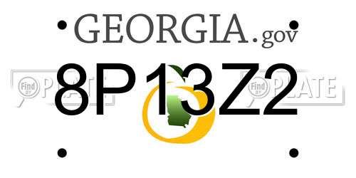 8P13Z2 Georgia License Plate