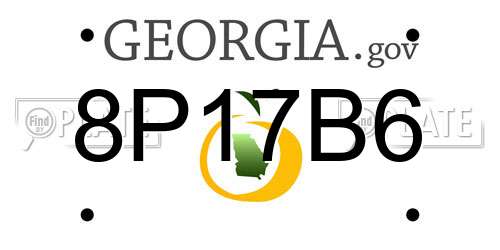 8P17B6 Georgia License Plate