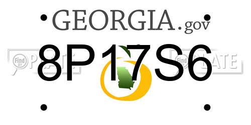 8P17S6 Georgia License Plate