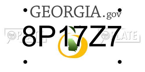 8P17Z7 Georgia License Plate