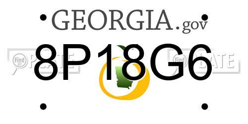 8P18G6 Georgia License Plate