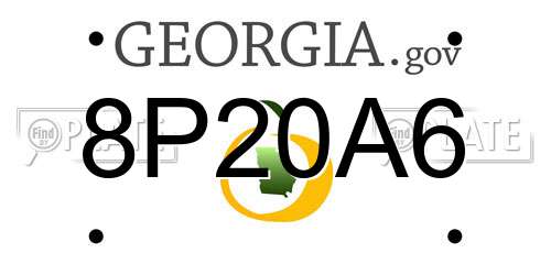 8P20A6 Georgia License Plate