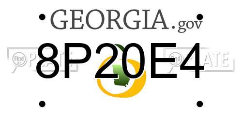 8P20E4 Georgia License Plate