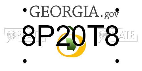 8P20T8 Georgia License Plate