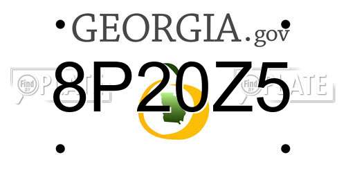 8P20Z5 Georgia License Plate