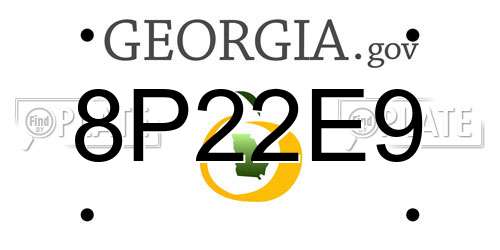 8P22E9 Georgia License Plate