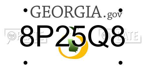 8P25Q8 Georgia License Plate