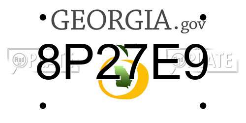 8P27E9 Georgia License Plate