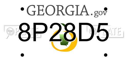 8P28D5 Georgia License Plate