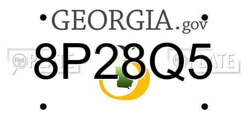 8P28Q5 Georgia License Plate