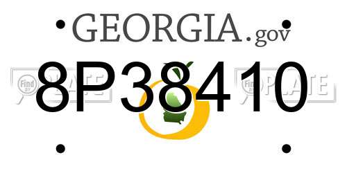 8P38410 Georgia License Plate