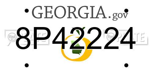 8P42224 Georgia License Plate