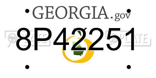 8P42251 Georgia License Plate