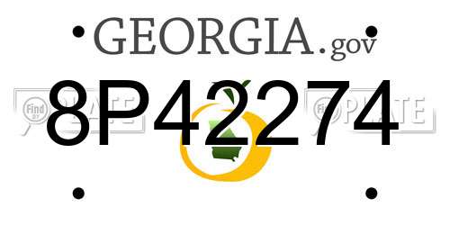 8P42274 Georgia License Plate