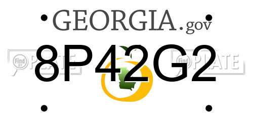 8P42G2 Georgia License Plate