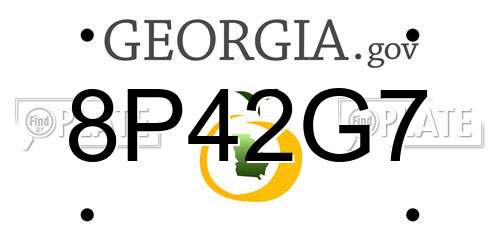 8P42G7 Georgia License Plate