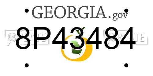 8P43484 Georgia License Plate