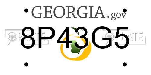 8P43G5 Georgia License Plate
