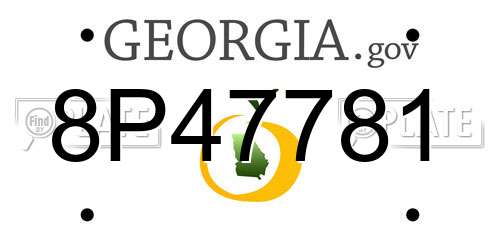 8P47781 Georgia License Plate