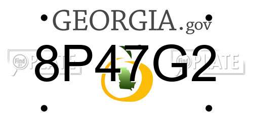 8P47G2 Georgia License Plate