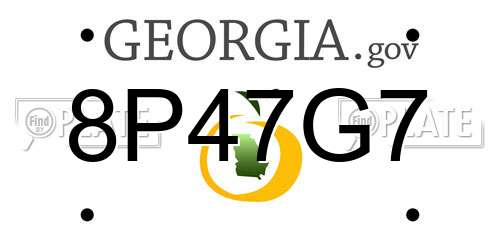 8P47G7 Georgia License Plate
