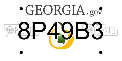 8P49B3 Georgia License Plate