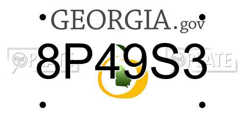 8P49S3 Georgia License Plate