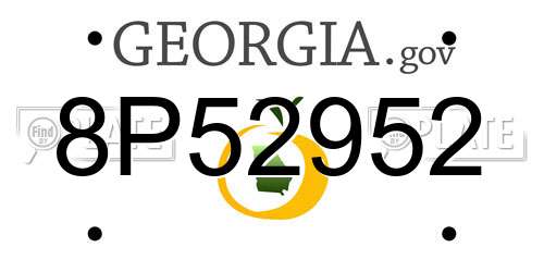 8P52952 Georgia License Plate
