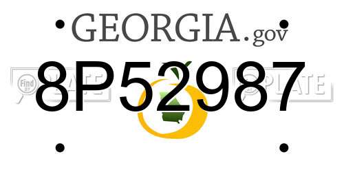 8P52987 Georgia License Plate