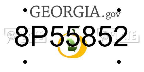 8P55852 Georgia License Plate